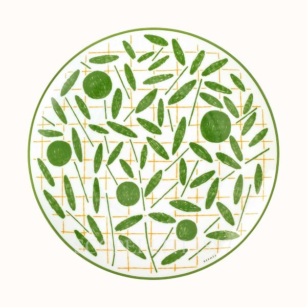 hermes a walk in the garden dessert plate green 21 cm
