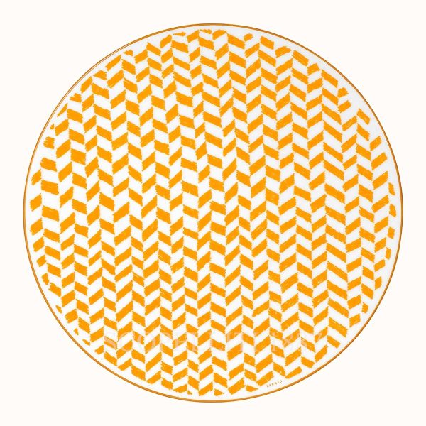 hermes a walk in the garden dinner plate yellow