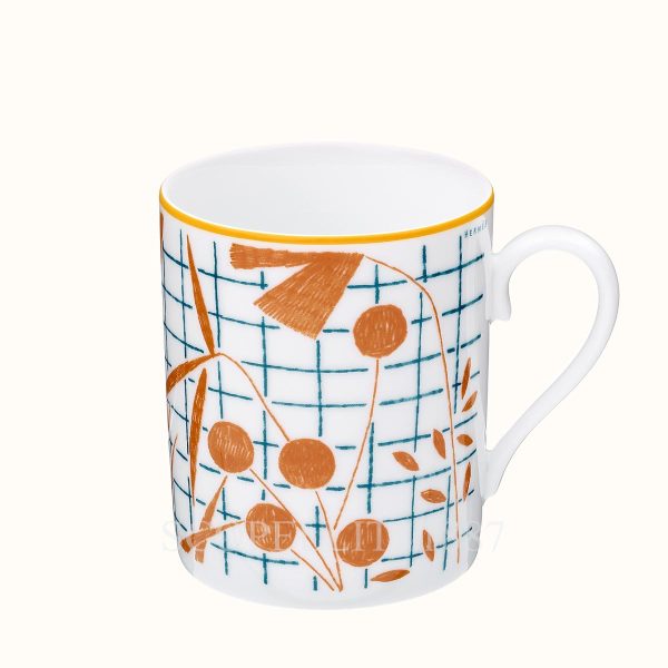 hermes a walk in the garden mug orange