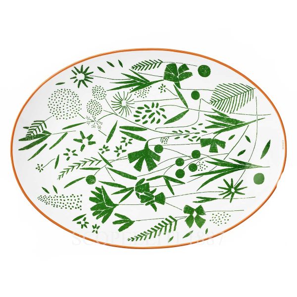 hermes a walk in the garden oval platter