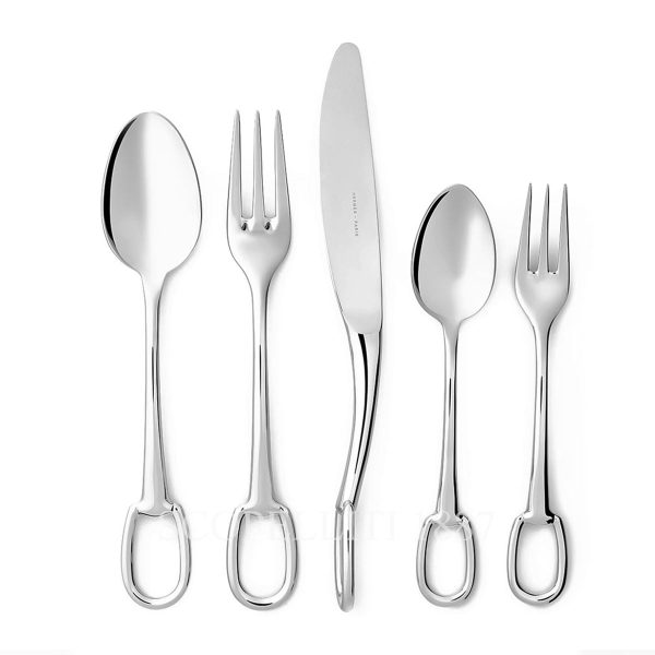 hermes attelage steel 5 piece flatware set