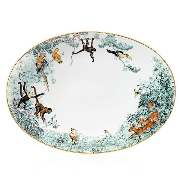 hermes carnets d'equateur oval platter medium