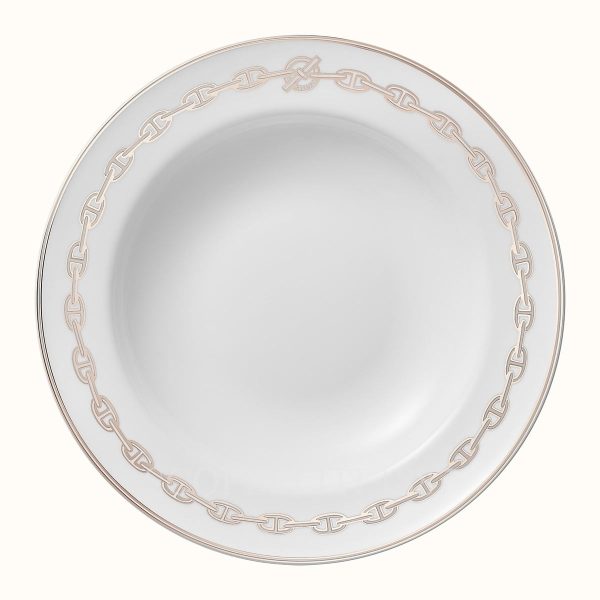 hermes chaine d ancre platine round deep platter 29 5 cm