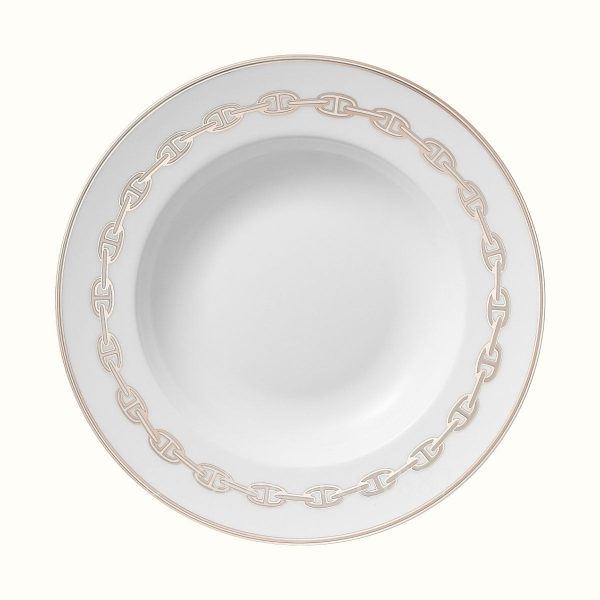 hermes chaine d ancre platine soup plate 22 cm