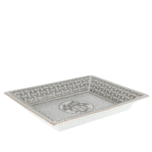 hermès change tray mosaique platinum