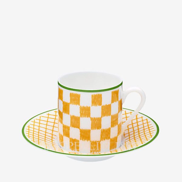 hermes coffee cup a walk in the garden yellow