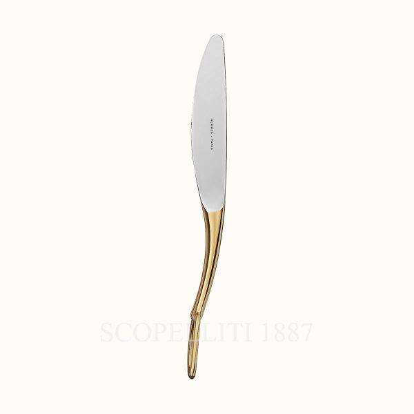 hermes dessert knife grand attelage gold-plated