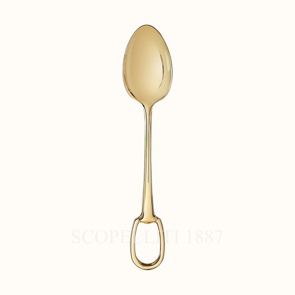 hermes dessert spoon grand attelage gold-plated