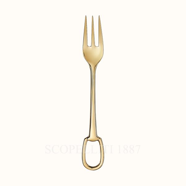 hermes dinner fork grand attelage gold-plated