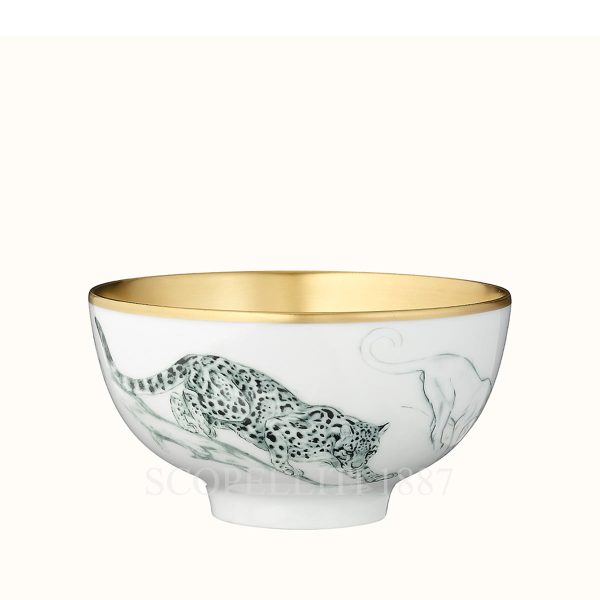 hermes carnets d'equateur gold bowl medium felines