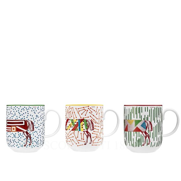hermes hippomobile set of 3 mugs