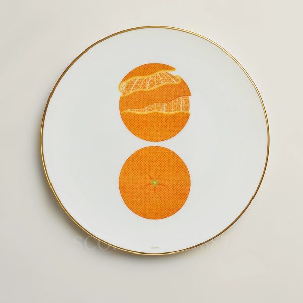 hermes kaorumi dessert plate orange