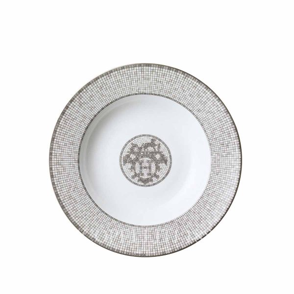 hermès mosaique au 24 platinum soup plate