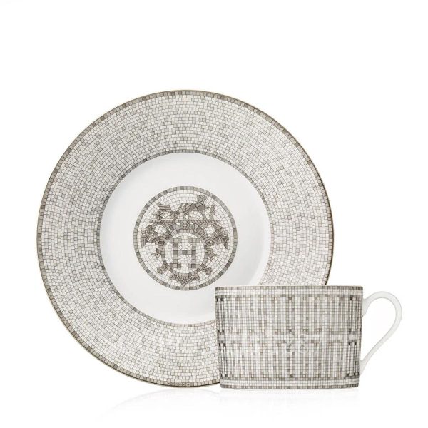 hermès mosaique platinum breakfast cup