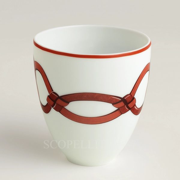 hermes porcelain tumbler large tressages equestres
