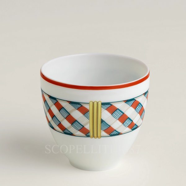hermes porcelain tumbler small tressages equestres n.1