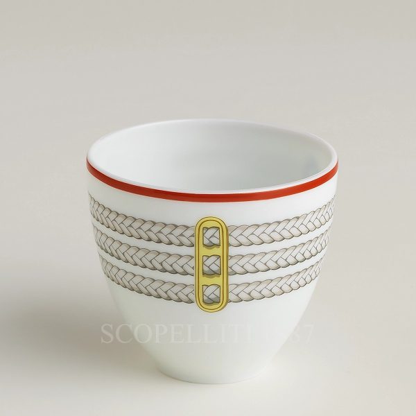 hermes porcelain tumbler small tressages equestres n.2