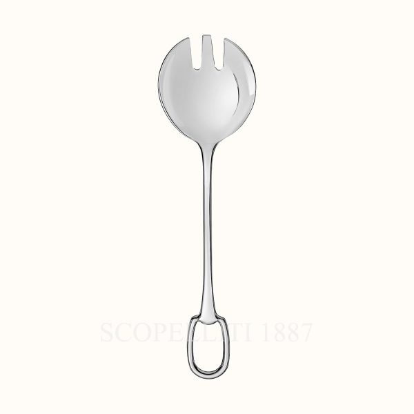 hermes salad serving fork attelage silver-plated