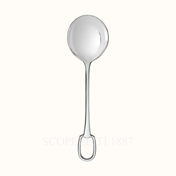 hermes salad serving spoon attelage silver-plated