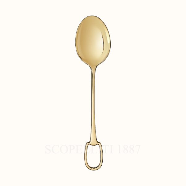 hermes serving spoon grand attelage gold-plated
