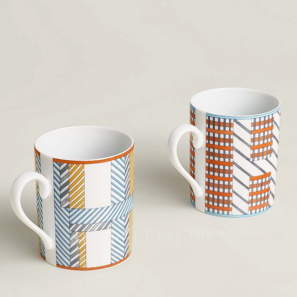hermes set of 2 mugs hidden h