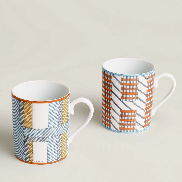 hermes set of 2 mugs hidden h