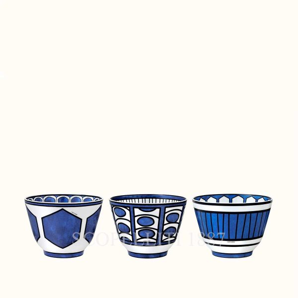 hermès bleus d’ailleurs bowls set of 3