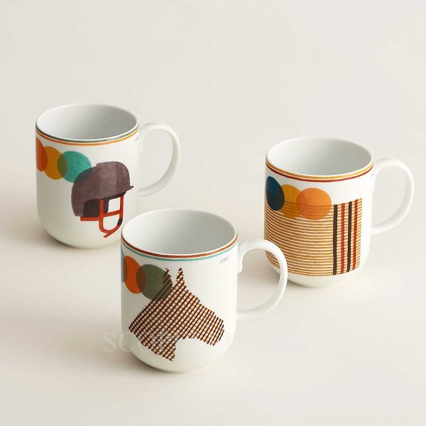 hermes gift set of 3 mugs saut