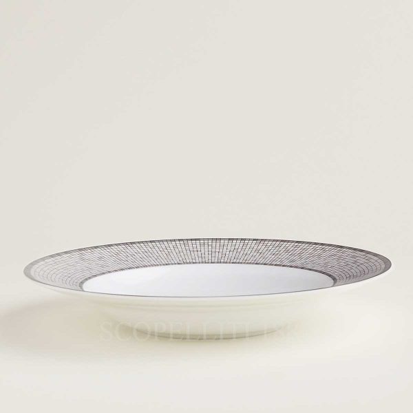 hermes mosaique au 24 platinum soup plate