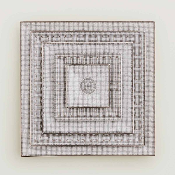 hermès square plate set 5 pieces