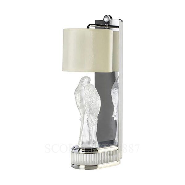 Lalique 2 Perruches Wall Sconce Chrome