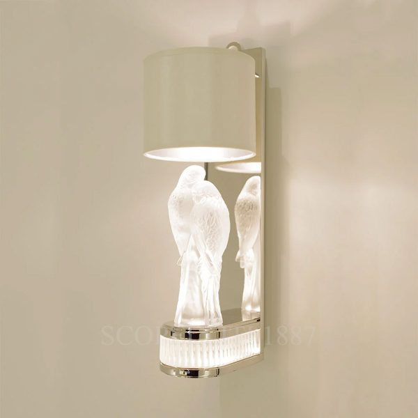 Lalique 2 Perruches Wall Sconce Chrome Photo