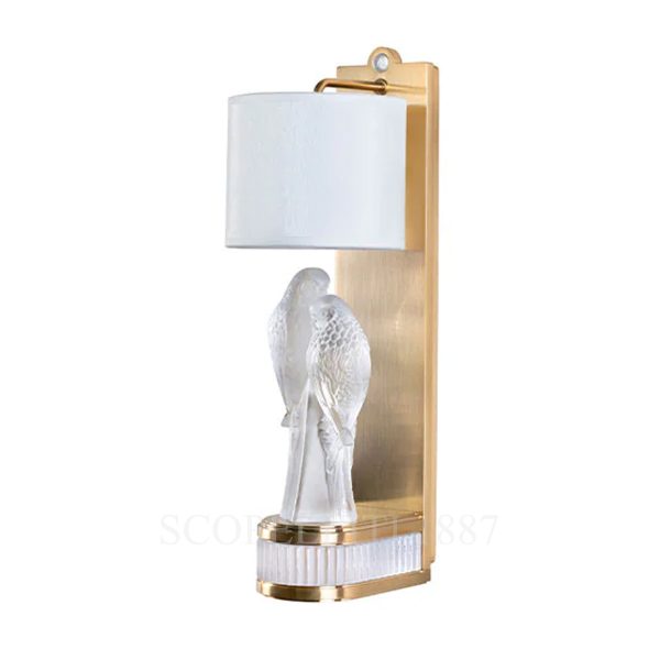 Lalique 2 Perruches Wall Sconce Gilded