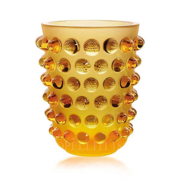 lalique amber mossi vase limited edition
