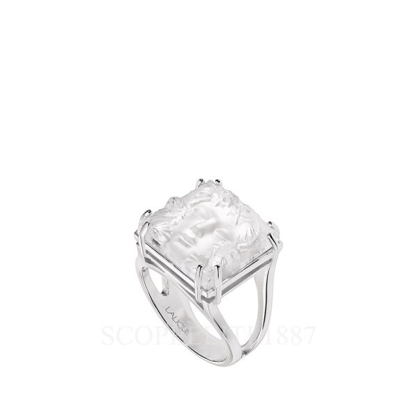 lalique arethuse ring clear crystal silver