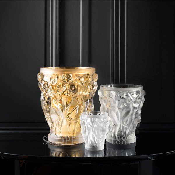 lalique bacchantes clear crystal vase