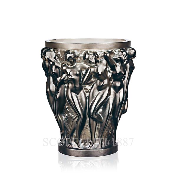 lalique bacchantes vase bronze crystal