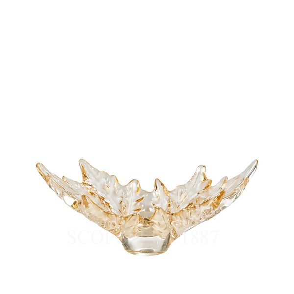 lalique champs elysees gold small oval bowl