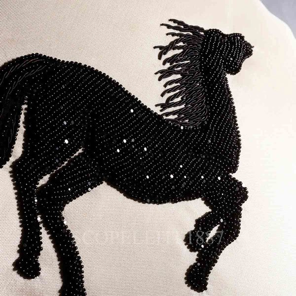 Lalique Cheval Bondissant Cushion details
