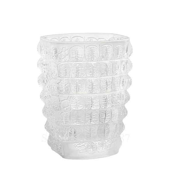 lalique croco vase white