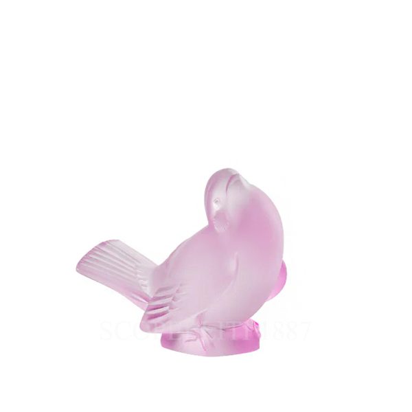 lalique crystal sparrow pink luster