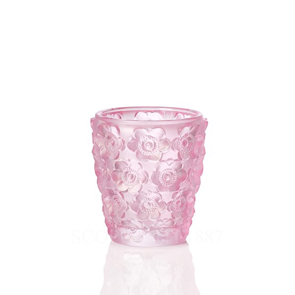 lalique crystal votive anemones pink luster