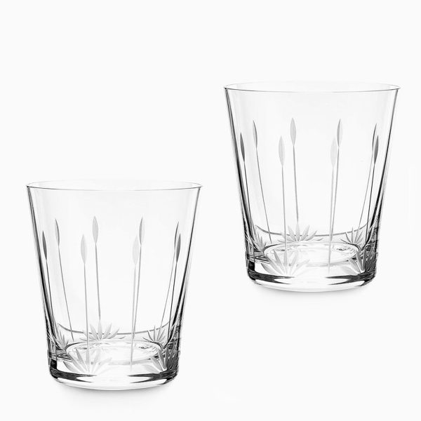 lalique lotus tumbler set of 2 blossoms and buds
