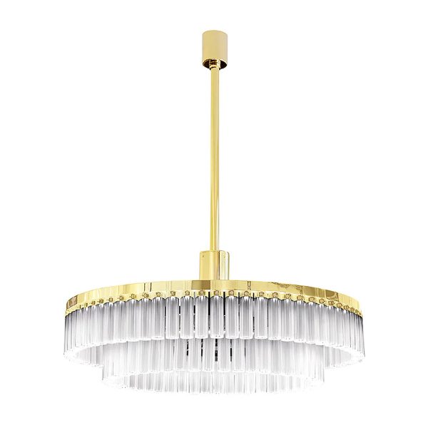 Lalique Orgue Chandelier Gold Finish