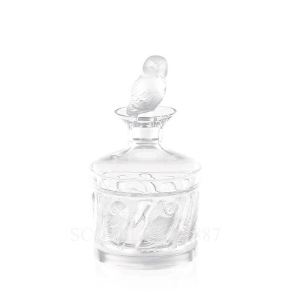 lalique owl decanter in clear crystal handcrafted in france