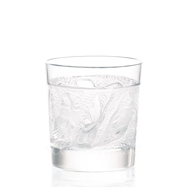 lalique owl old fashion tumbler clear crystal handcrafted in france