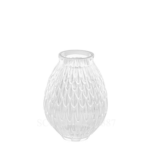 lalique plumes vase clear small