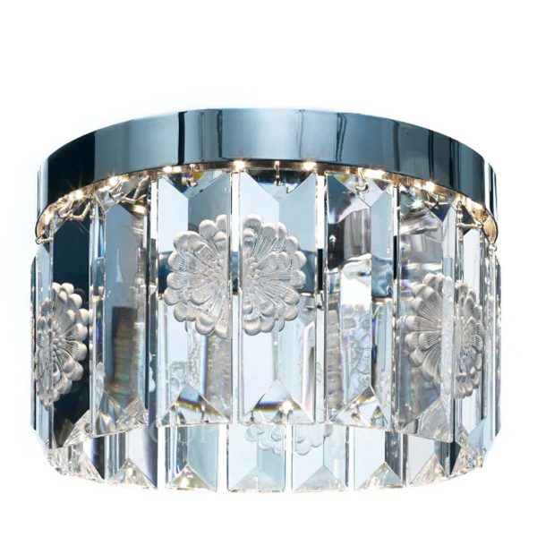 Lalique Serene Dahlia Chandelier Circular Lamp 18 Prisms