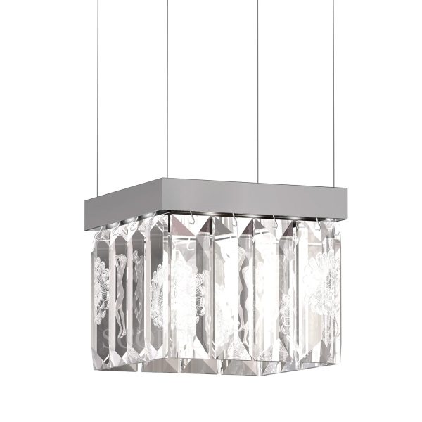 Lalique Serene Dahlia Chandelier Square 16 Prisms