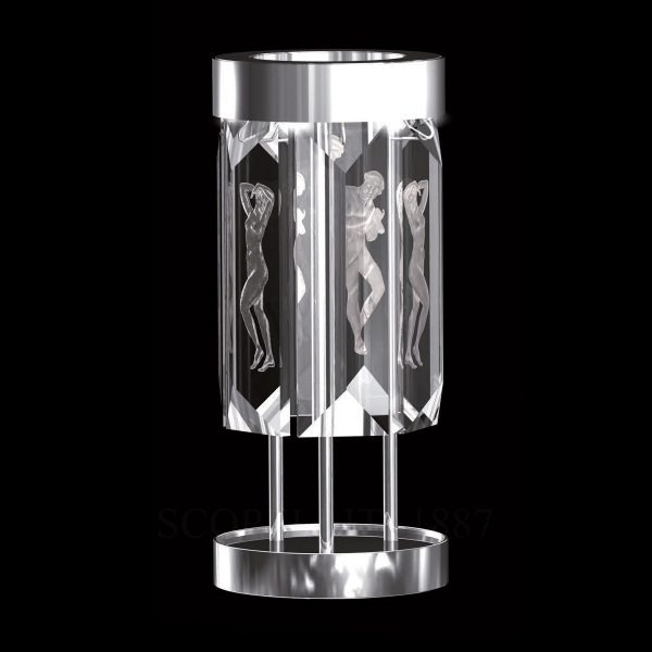 Lalique Serene Figures Table Lamp 6 Prisms light on
